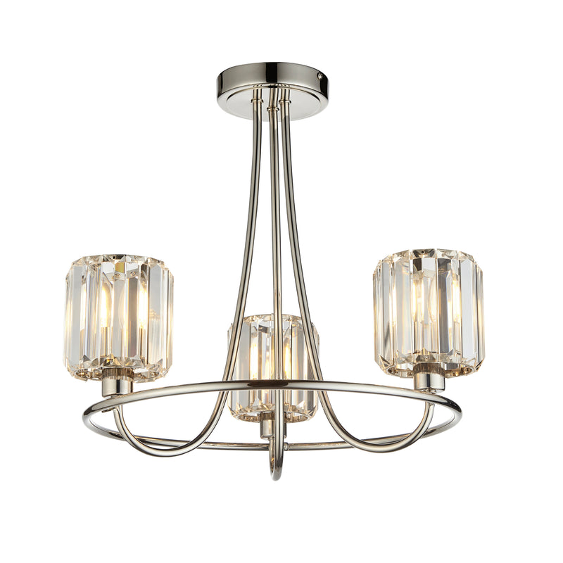 Berenice 3 Ceiling Light - Bright Nickel from SSS Home Needs - Ceiling lighting Ireland