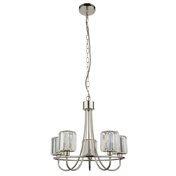 Berenice 5 Pendant Light - Bright Nickel from SSS Home Needs - Pendant lighting Ireland