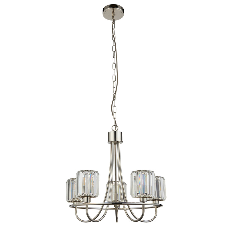 Berenice 5 Pendant Light - Bright Nickel from SSS Home Needs - Pendant lighting Ireland
