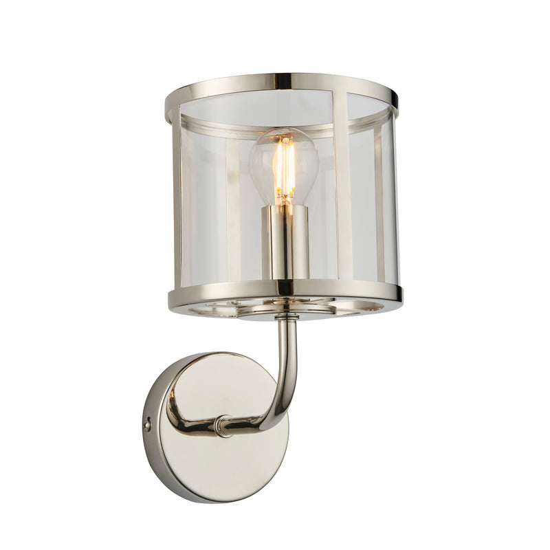 Hopton 1 Wall Light Bright Nickel from SSS Home Needs - Wall lighting Ireland