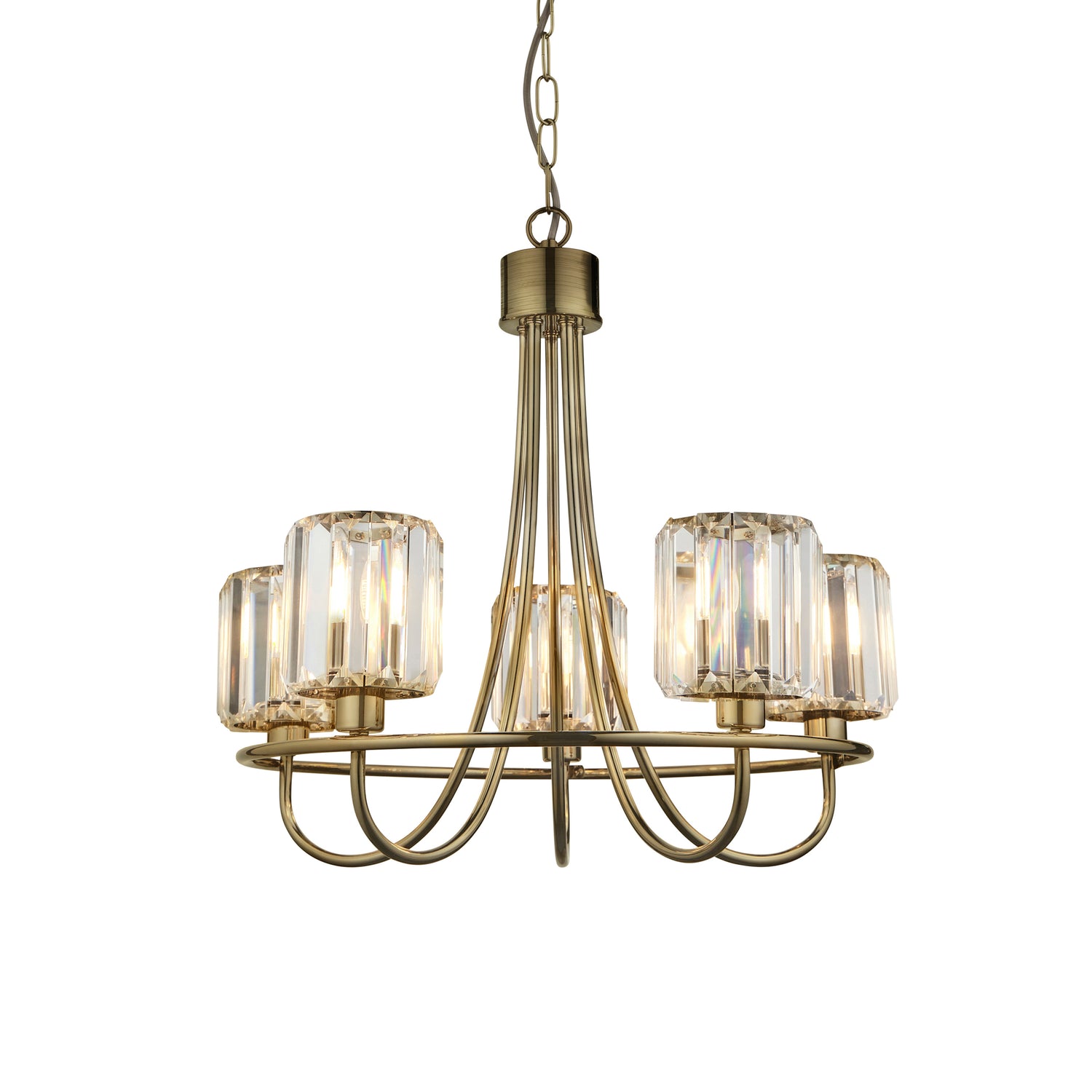 Berenice 5 Pendant Light - Antique Brass from SSS Home Needs - Pendant lighting Ireland