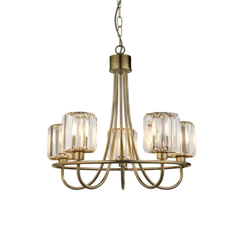Berenice 5 Pendant Light - Antique Brass from SSS Home Needs - Pendant lighting Ireland