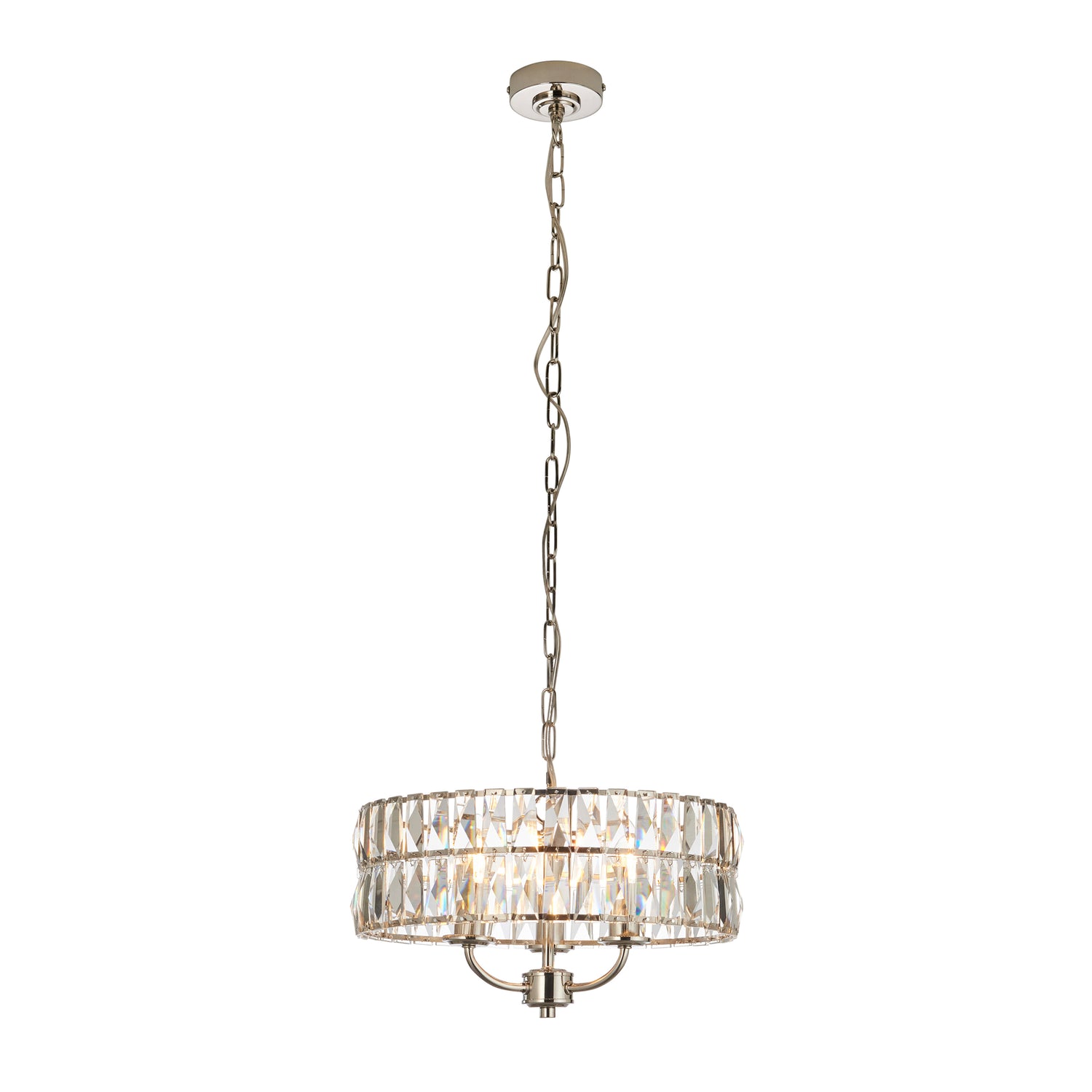 Clifton 3 Pendant Light - Bright Nickel from SSS Home Needs - Pendant lighting Ireland