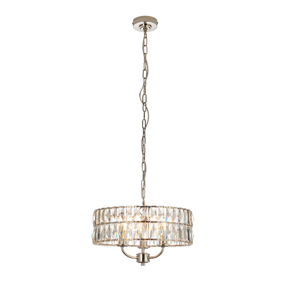 Clifton 3 Pendant Light - Bright Nickel from SSS Home Needs - Pendant lighting Ireland