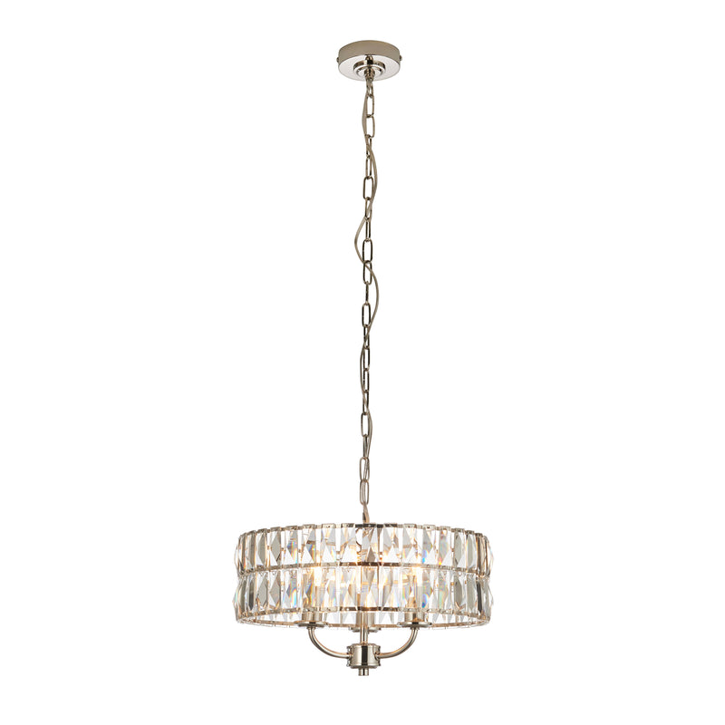 Clifton 3 Pendant Light - Bright Nickel from SSS Home Needs - Pendant lighting Ireland