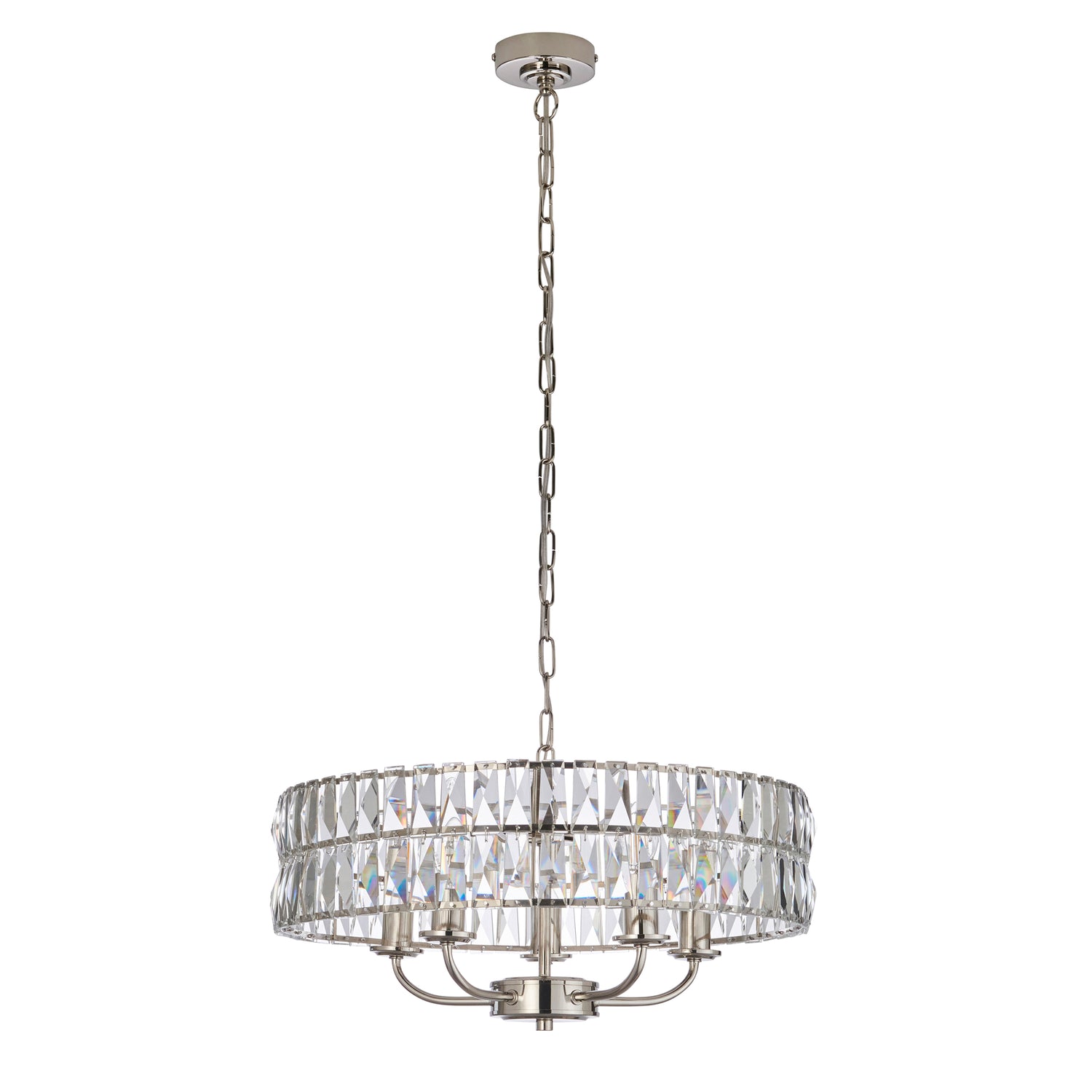 Clifton 5 Pendant Light - Bright Nickel from SSS Home Needs - Pendant lighting Ireland