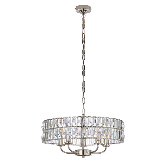 Clifton 5 Pendant Light - Bright Nickel from SSS Home Needs - Pendant lighting Ireland