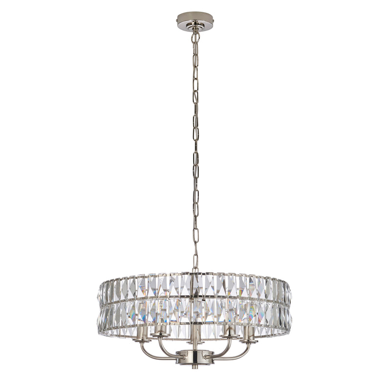 Clifton 5 Pendant Light - Bright Nickel from SSS Home Needs - Pendant lighting Ireland