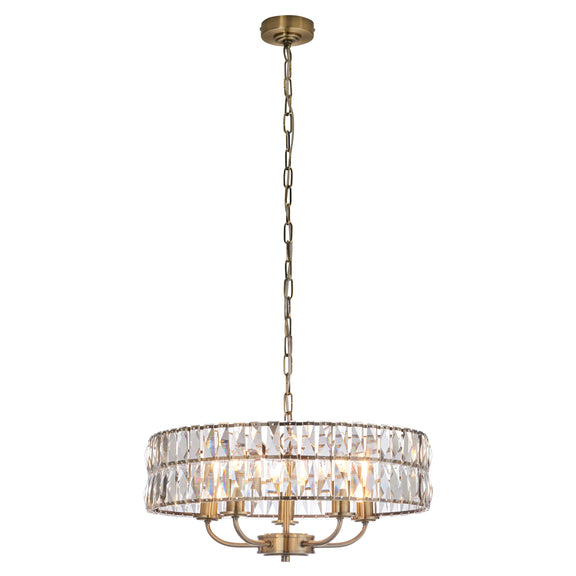 Clifton 5 Pendant Light - Antique Brass from SSS Home Needs - Pendant lighting Ireland