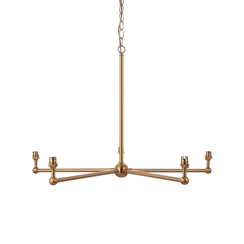 Santiago 5 Pendant Light - Fitting Brushed Brass from SSS Home Needs - Pendant lighting Ireland