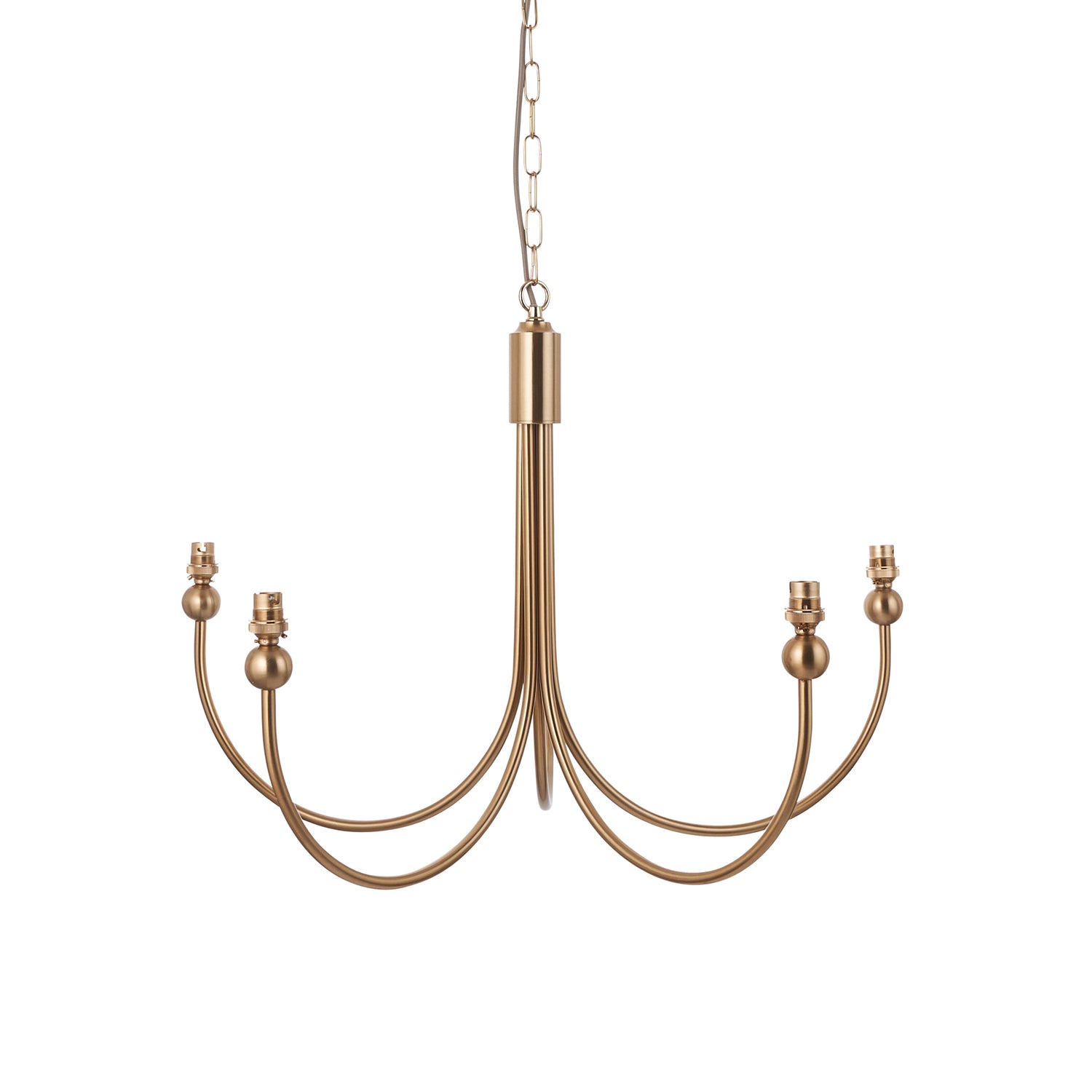 Santiago 5 Pendant Light - Fitting Curved Brass from SSS Home Needs - Pendant lighting Ireland