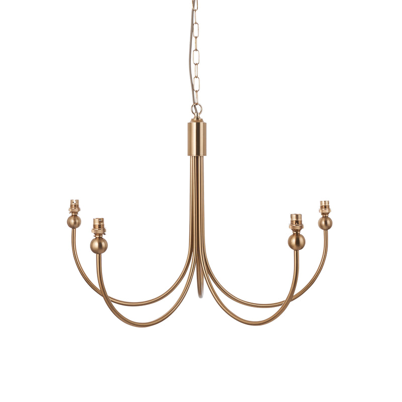 Santiago 5 Pendant Light - Fitting Curved Brass from SSS Home Needs - Pendant lighting Ireland