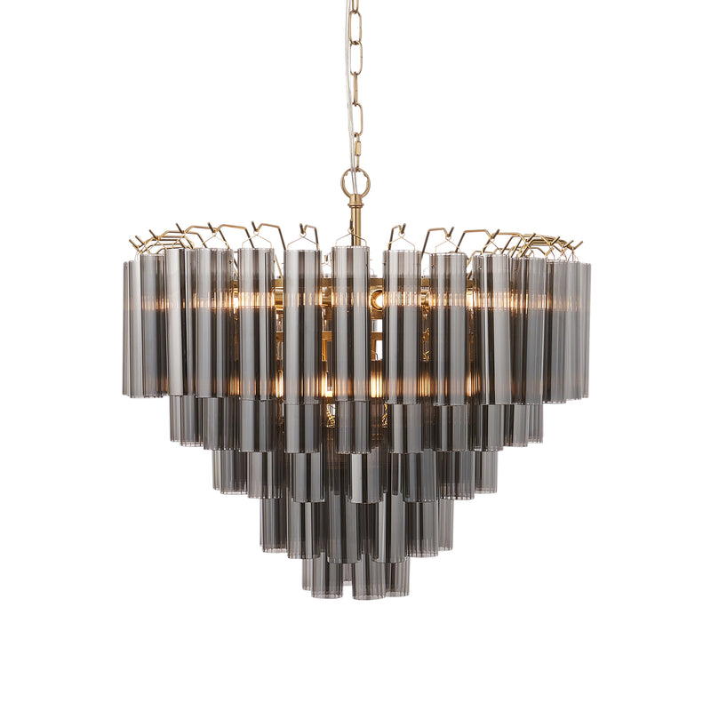 Toulouse 12 Pendant Light - Smokey Grey Lustre glass from SSS Home Needs - Pendant lighting Ireland