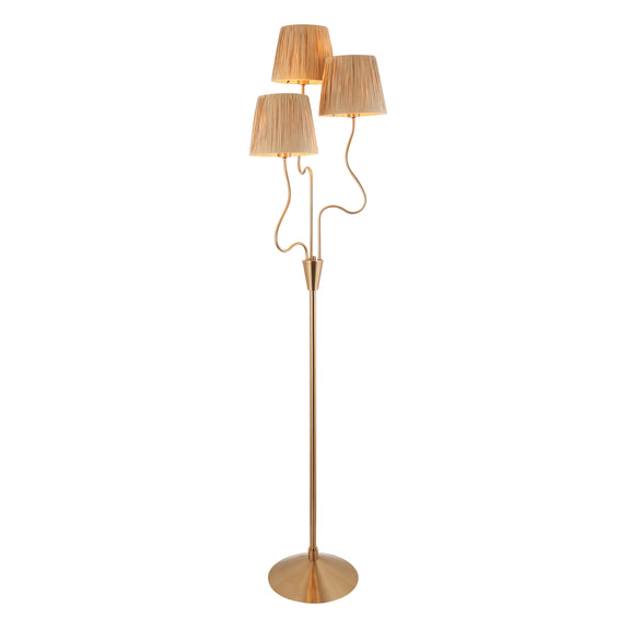 Wriggle 3 Floor Lamp - Brushed Aged Brass from SSS Home Needs - Floor lighting Ireland