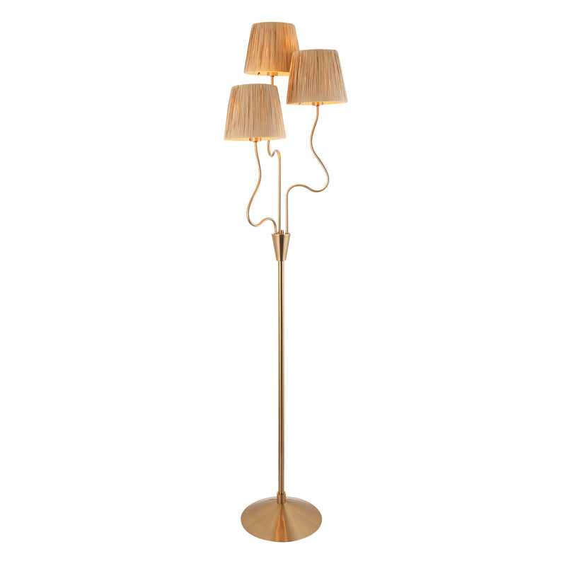 Wriggle 3 Floor Lamp - Brushed Aged Brass from SSS Home Needs - Floor lighting Ireland