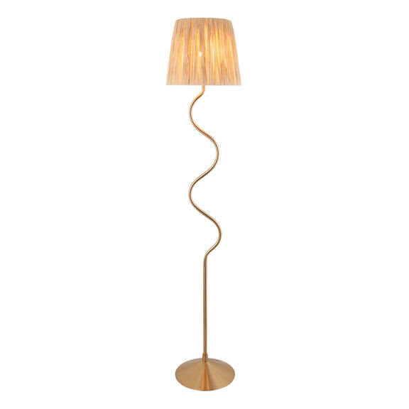 Wriggle 1 Floor Lamp - Brushed Aged Brass from SSS Home Needs - Floor lighting Ireland