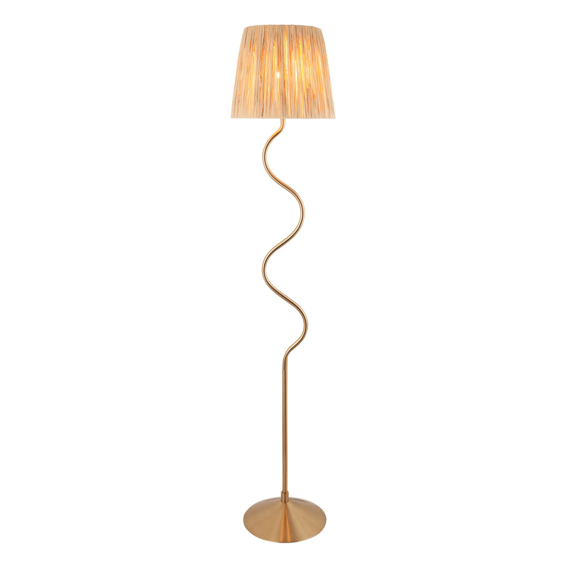 Wriggle 1 Floor Lamp - Brushed Aged Brass from SSS Home Needs - Floor lighting Ireland