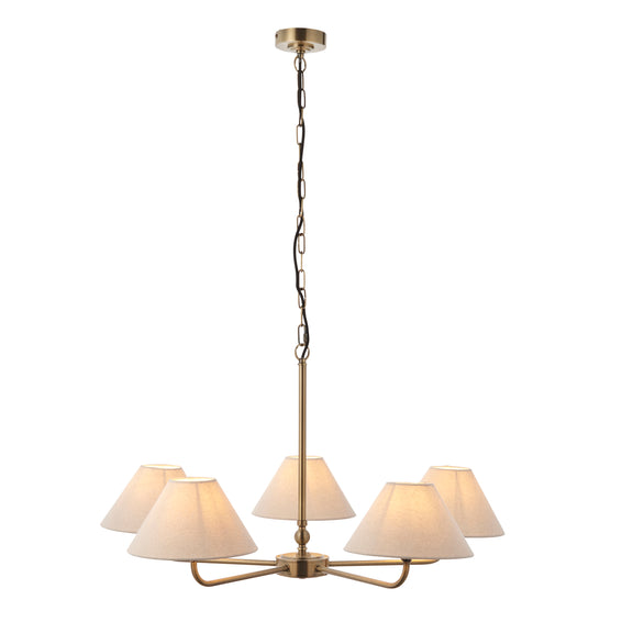 Lille 5 Pendant Light - Antique Brass from SSS Home Needs - Pendant lighting Ireland