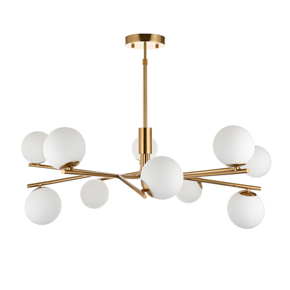Aaron 10 Pendant Light - Brushed Aged Brass from SSS Home Needs - Pendant lighting Ireland