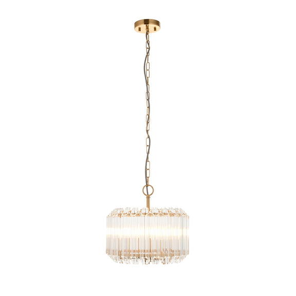 Valentina 3 Pendant Light - Brushed Aged Brass from SSS Home Needs - Pendant lighting Ireland