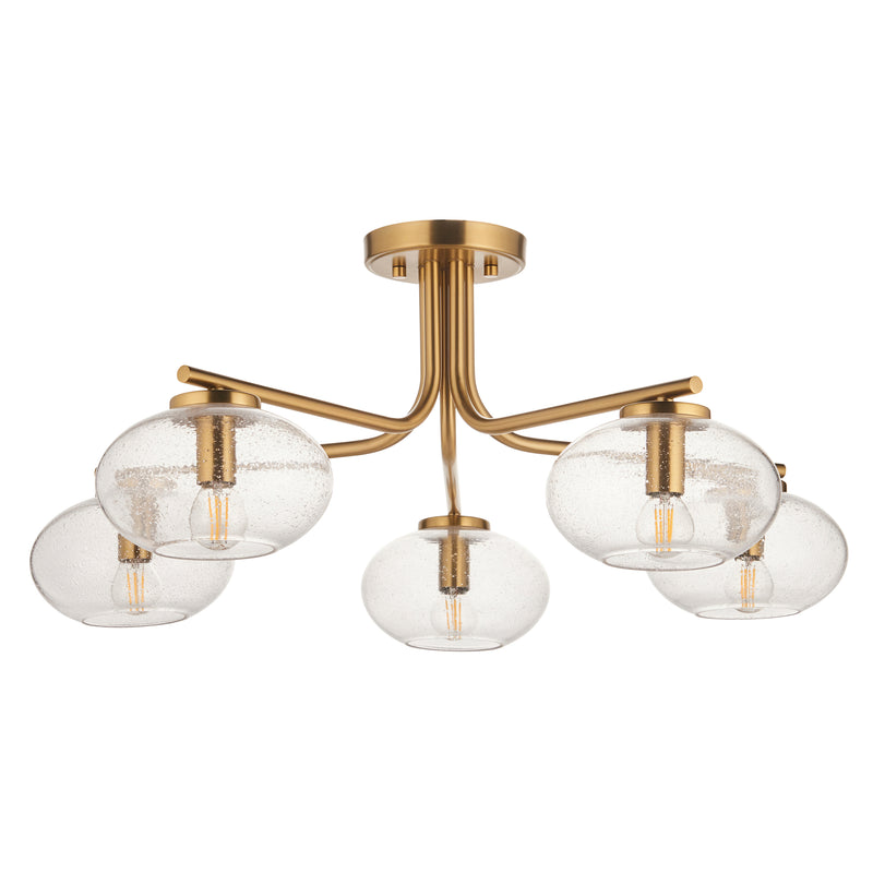 Jacob 5 Ceiling Light - Warm Brass from SSS Home Needs - Ceiling lighting Ireland
