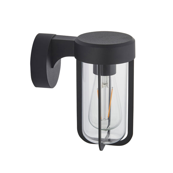 Lucca Wall Light Textured Black & Clear Glass from SSS Home Needs - Wall lighting Ireland
