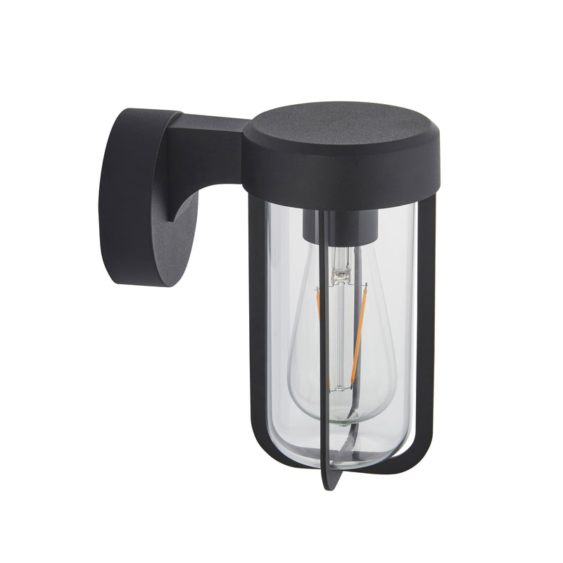 Lucca Wall Light Textured Black & Clear Glass from SSS Home Needs - Wall lighting Ireland