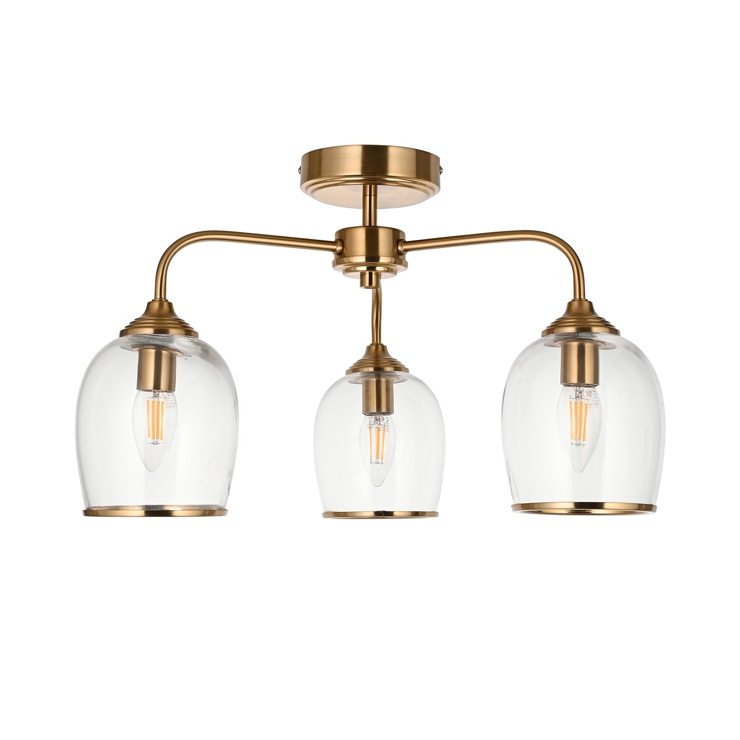 Ashcroft Ceiling 3 Light - Brushed Aged Brass from SSS Home Needs - Ceiling lighting Ireland