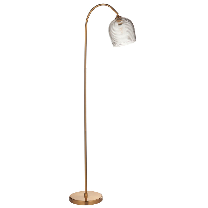 Ashcroft Ribbed Floor Light - Brushed Aged Brass from SSS Home Needs - Floor lighting Ireland