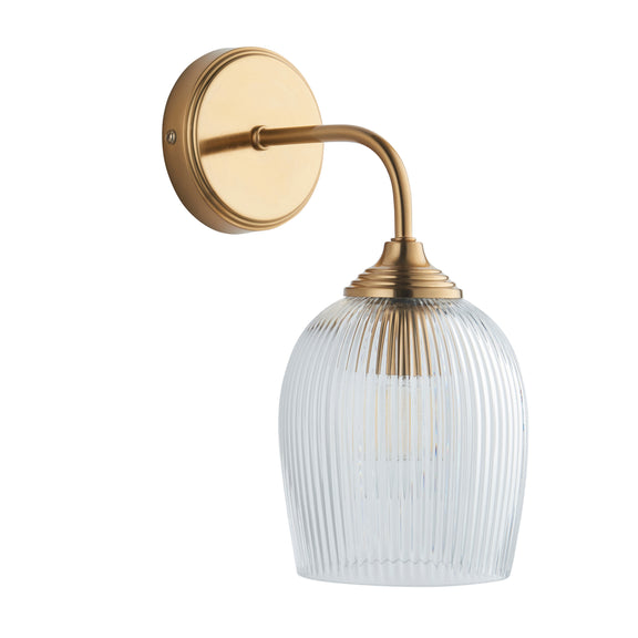 Ashcroft Ribbed Wall Light Brushed Aged Brass from SSS Home Needs - Wall lighting Ireland
