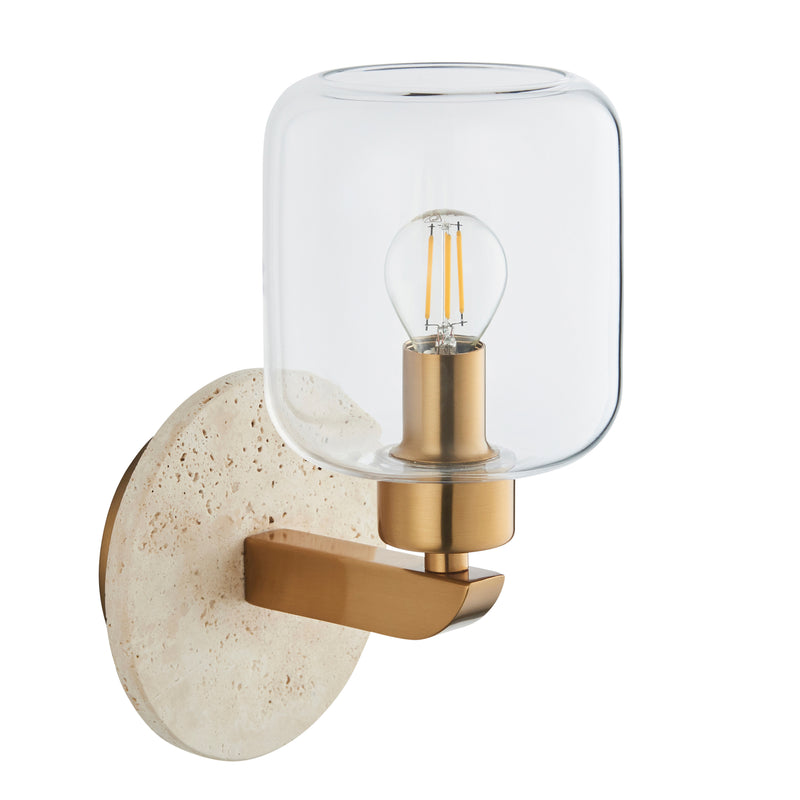 Travi Wall Light Natural Travertine from SSS Home Needs - Wall lighting Ireland