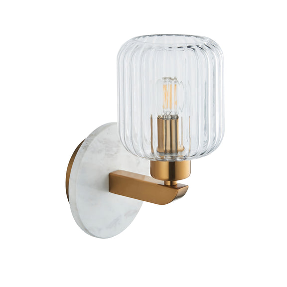 Travi Ribbed Wall Light White Volakas Marble from SSS Home Needs - Wall lighting Ireland