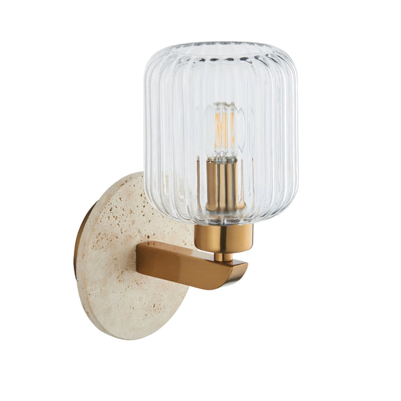 Travi Ribbed Wall Light Beige Textured Marble from SSS Home Needs - Wall lighting Ireland