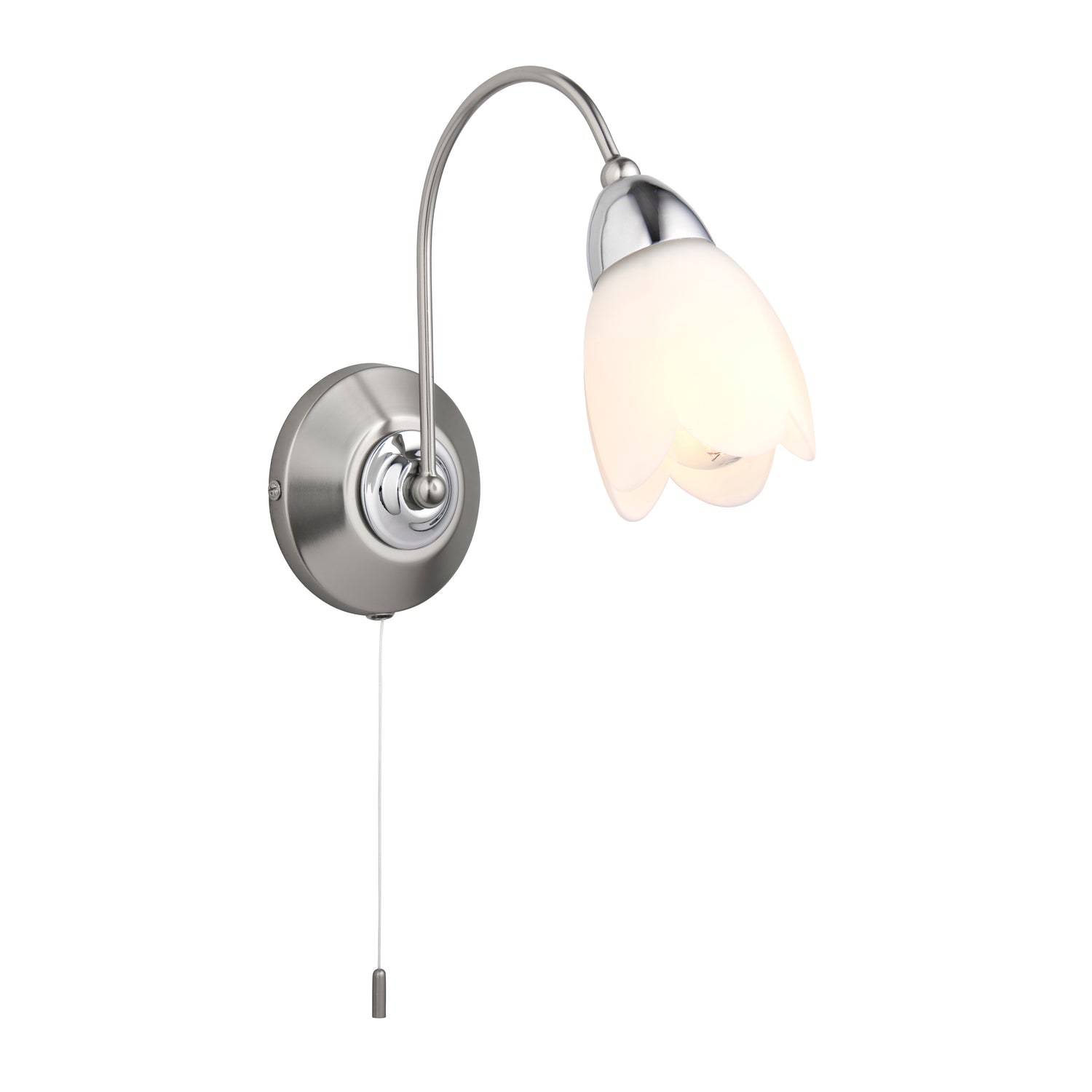 Petal Wall Light Satin Chrome from Sessa Interiors - Wall lighting Ireland