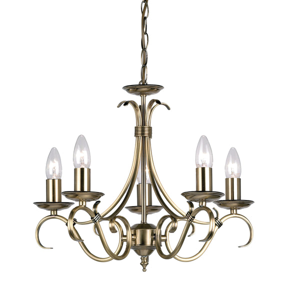 Bernice 5 Pendant Light - Antique Brass from SSS Home Needs - Pendant lighting Ireland