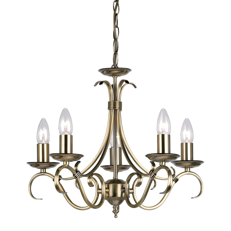 Bernice 5 Pendant Light - Antique Brass from SSS Home Needs - Pendant lighting Ireland