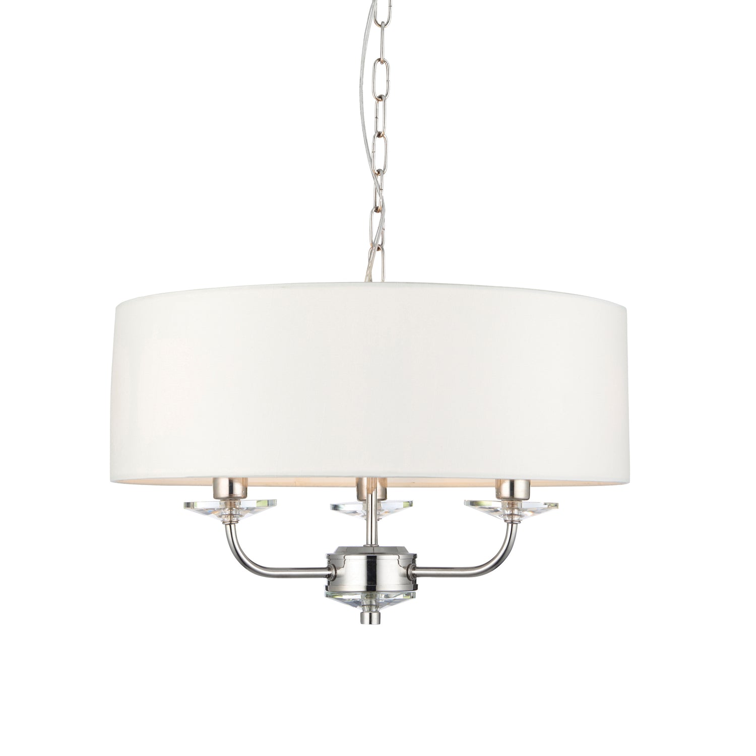 Nixon 3 Pendant Light - Bright Nickel from SSS Home Needs - Pendant lighting Ireland