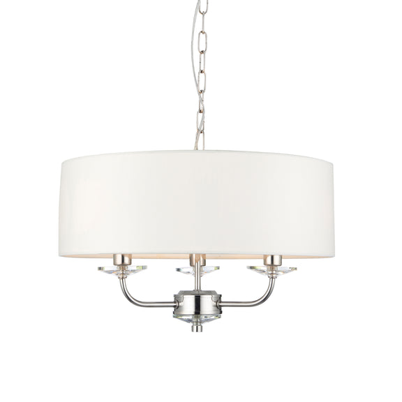 Nixon 3 Pendant Light - Bright Nickel from SSS Home Needs - Pendant lighting Ireland