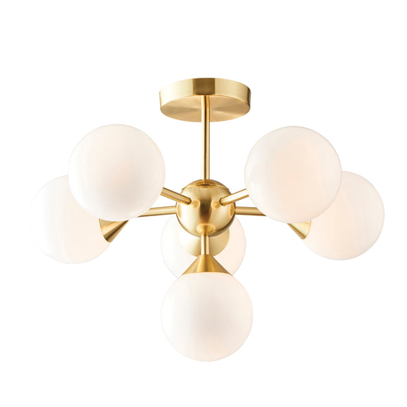 Oscar 6 Ceiling Light - Brushed Gold from SSS Home Needs - Ceiling lighting Ireland