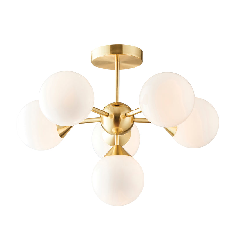 Oscar 6 Ceiling Light - Brushed Gold from SSS Home Needs - Ceiling lighting Ireland