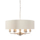 Highclere 6 Pendant Light - Chrome & Natural from SSS Home Needs - Pendant lighting Ireland