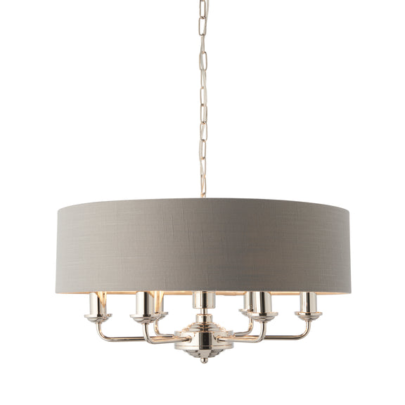 Highclere 6 Pendant Light - Nickle & Charcoal from SSS Home Needs - Pendant lighting Ireland