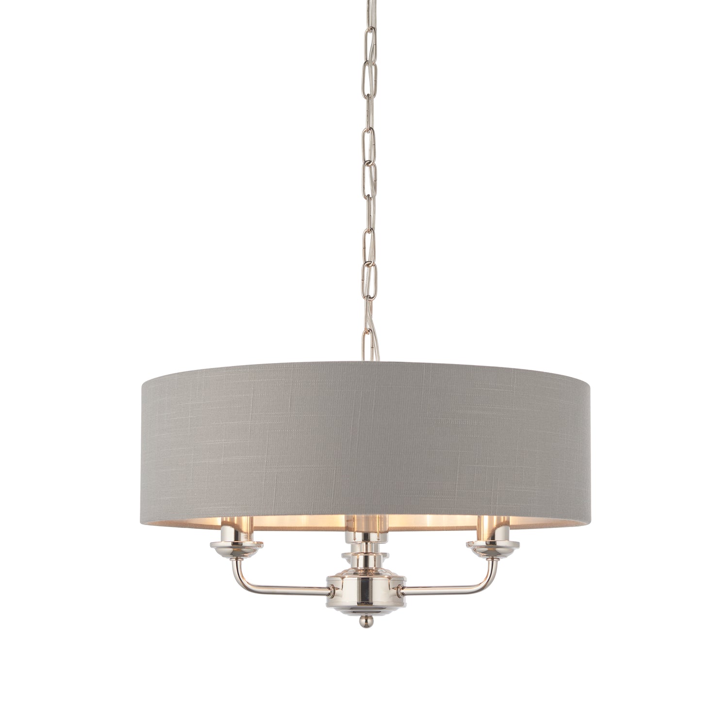 Highclere 3 Pendant Light - Nickel & Charcoal Long from SSS Home Needs - Pendant lighting Ireland