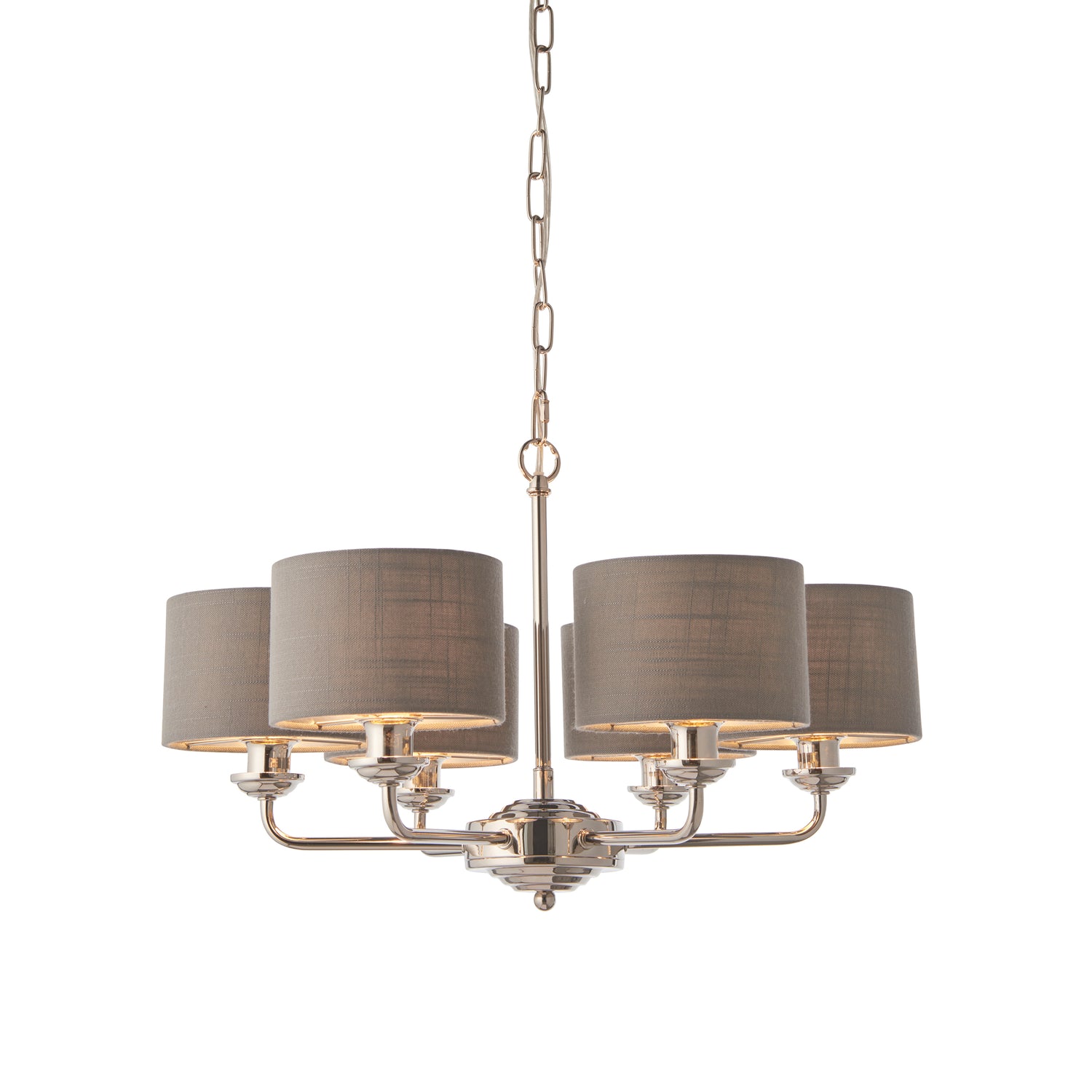 Highclere 6 Pendant Light - Nickel & Charcoal Multi from SSS Home Needs - Pendant lighting Ireland