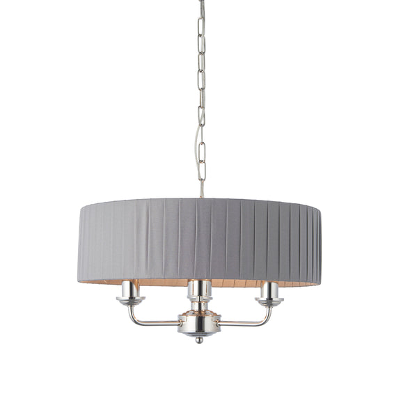 Highclere 3 Pendant Light - Nickel & Charcoal Short from SSS Home Needs - Pendant lighting Ireland