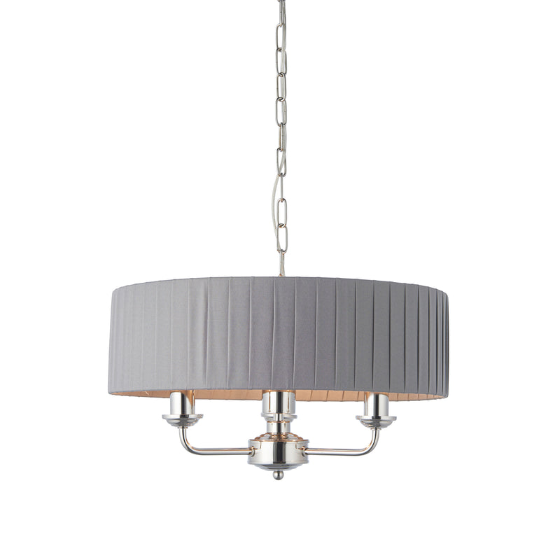 Highclere 3 Pendant Light - Nickel & Charcoal Short from SSS Home Needs - Pendant lighting Ireland