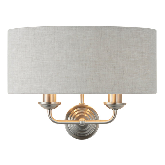 Highclere 2 Wall Light Chrome & Natural from SSS Home Needs - Wall lighting Ireland