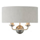 Highclere 2 Wall Light Chrome & Natural from SSS Home Needs - Wall lighting Ireland
