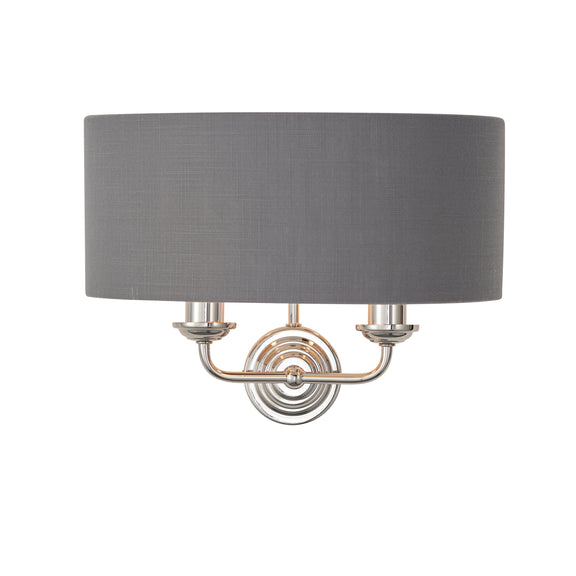 Highclere 2 Wall Light Nickel & Charcoal from SSS Home Needs - Wall lighting Ireland