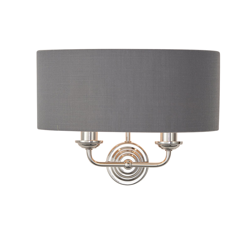 Highclere 2 Wall Light Nickel & Charcoal from SSS Home Needs - Wall lighting Ireland